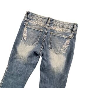 Rock by Wrangler Womens Bootcut Jeans Medium Wash 30x32 Low Rise